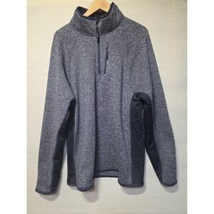 Canyon Creek Men's XL Quarter Zip Fleece Pullover Blue Knit Sweater Jacket...